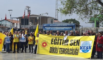 Dikili’de eğitim sendikalarından ortak tepki!